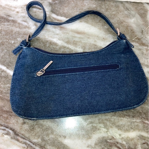 Y2K Steve Madden Small denim embroidered flowers purse handbag - Picture 6 of 16